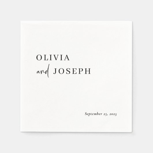 Eenvoudig modern en minimalistisch | Weddenschap Servet (Voorkant)