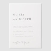 Eenvoudig modern en minimalistisch | Weddenschap Vellum Uitnodigingen (Voorkant)