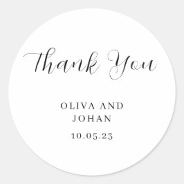 Eenvoudig Modern en Minimalistisch | Witte bruilof Ronde Sticker