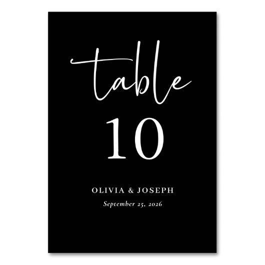 Eenvoudig Modern en Minimalistisch Zwart | Bruilof Kaart (Voorkant)