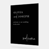 Eenvoudig Modern en Minimalistisch Zwart Bruiloft  Acryl Bord (Hoek)