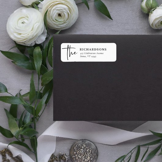 Eenvoudig modern en minimalistisch | Zwart-wit Etiket