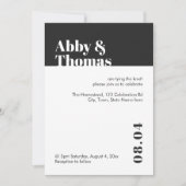 Eenvoudig, modern en minimalistisch zwart withuwel kaart (Voorkant)