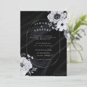 Eenvoudig modern en minimalistisch | Zwarte bruilo Kaart (Staand voorkant)