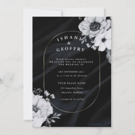 Eenvoudig modern en minimalistisch | Zwarte bruilo Kaart