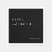 Eenvoudig modern en minimalistisch | Zwarte bruilo Servet (Voorkant)