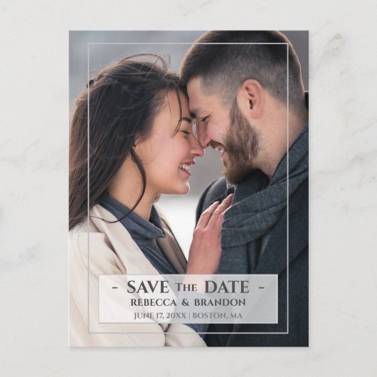 Eenvoudig, modern en stijlvol | Save the date Briefkaart (Voorkant)