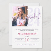 Eenvoudig modern en stijlvol Script Photo Afstuder Kaart (Voorkant)