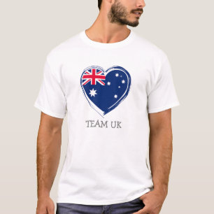 Eenvoudig Modern Engeland Fan UK Flag teamnaam T-shirt