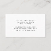 Eenvoudig Modern Estheetisch Schrift Monogram Visitekaartje (Achterkant)
