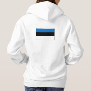 Eenvoudig modern Estland vlag souvenir, achterkant Hoodie