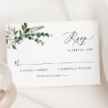 Eenvoudig modern Eucalyptus Greenery Wedding RSVP Kaartje<br><div class="desc">Deze RSVP-kaart is ontworpen om te coördineren met ons Rustic Greenery bruiloft collectie. Deze kaart biedt gemengde waterverf Greenery Botanicals,  modern calligrafiekscript dat is gekoppeld aan een klastig serif lettertype in zwart. Overeenkomende objecten beschikbaar.</div>