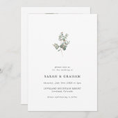 Eenvoudig modern Eucalyptus Weddenschap Kaart (Voorkant / Achterkant)