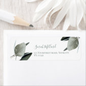 Eenvoudig modern Eucalyptussretouradres Etiket (Insitu)