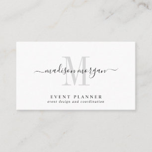 Eenvoudig Modern Evenementenplanner Script Monogra Visitekaartje