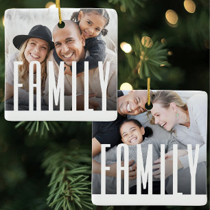 Eenvoudig Modern Familie 2 Foto Keramisch Ornament