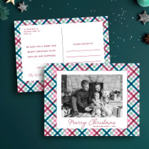 Eenvoudig Modern Familie Foto Prettig Kerstfeest 