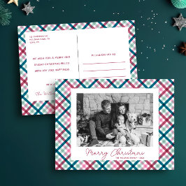 Eenvoudig Modern Familie Foto Prettig Kerstfeest  Feestdagenkaart