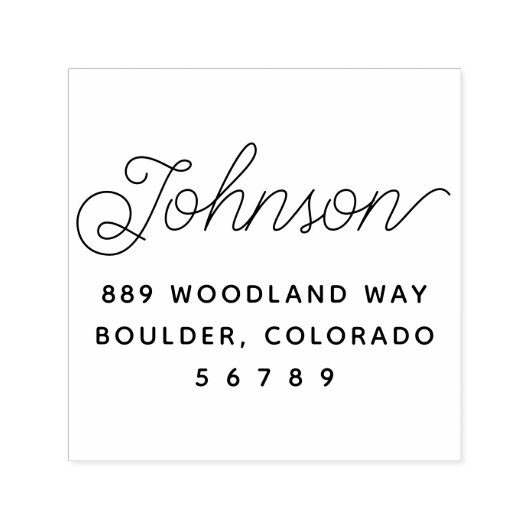 Eenvoudig Modern Familienaam Retouradres Zelfinktende Stempel (Design)