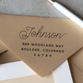 Eenvoudig Modern Familienaam Retouradres Zelfinktende Stempel