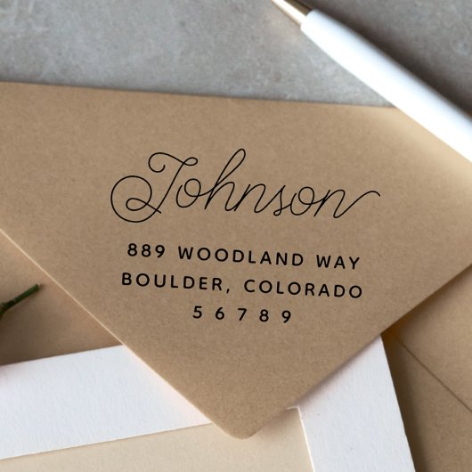 Eenvoudig Modern Familienaam Retouradres Zelfinktende Stempel