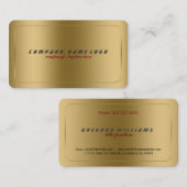 Eenvoudig Modern Faux Gold Metallic Design 2 Visitekaartje (Voorkant / Achterkant)