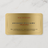 Eenvoudig Modern Faux Gold Metallic Design 2 Visitekaartje (Achterkant)