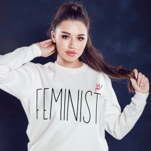 Eenvoudig modern feministisch script met minimale  trui