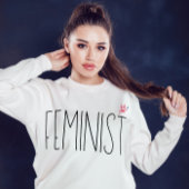 Eenvoudig modern feministisch script met minimale trui