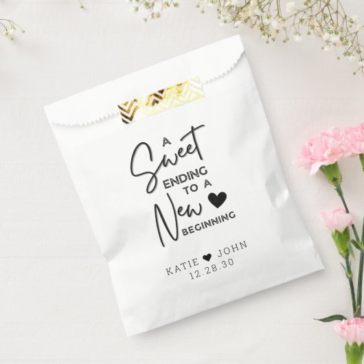 Eenvoudig, modern, fijn, einde aan een nieuw begin bedankzakje (Gezegeld)