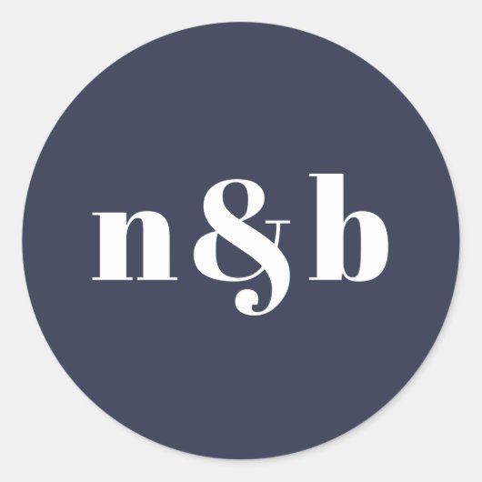 Eenvoudig Modern Font Monogram bruiloft Sticker (Voorkant)