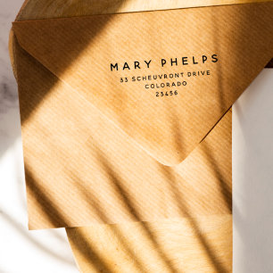 Eenvoudig modern formeel terugkeeradres  zelfinktende stempel