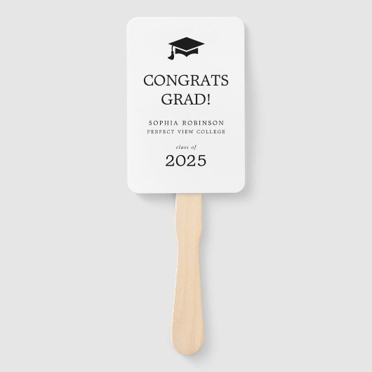 Eenvoudig Modern Foto Afstudeerder Pet Afstuderen Handwaaier (Voorkant)