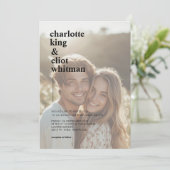 Eenvoudig, modern, foto, bruiloft, kaart (Staand voorkant)