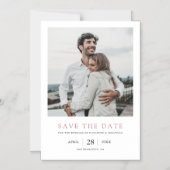 Eenvoudig modern Foto Roos Gold Save the Date Magnetische Uitnodiging (Voorkant)