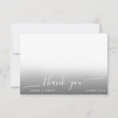 Eenvoudig modern foto-script boho Border Wedding Bedankkaart (Voorkant)