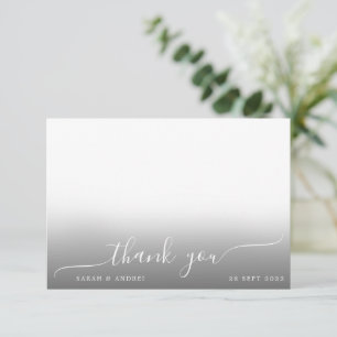 Eenvoudig modern foto-script boho Border Wedding Bedankkaart