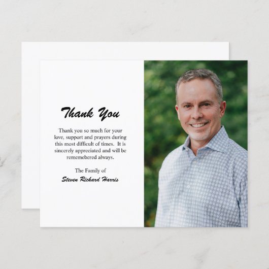 Eenvoudig modern fotobudget begrafenis bedankt kaa (Voorkant / Achterkant)