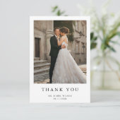 Eenvoudig modern fotohuwelijk bedankkaart (Staand voorkant)