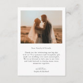 Eenvoudig modern fotohuwelijk bedankkaart (Achterkant)