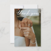 Eenvoudig modern fotohuwelijk bedankkaart (Voorkant)