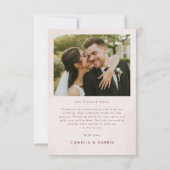 Eenvoudig modern fotohuwelijk bedankkaart (Achterkant)