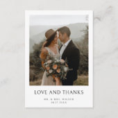 Eenvoudig modern fotohuwelijk bedankkaart (Voorkant)