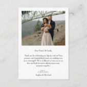 Eenvoudig modern fotohuwelijk bedankkaart (Achterkant)