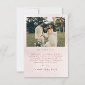 Eenvoudig modern fotohuwelijk bedankkaart (Achterkant)