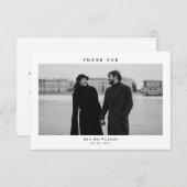Eenvoudig modern fotohuwelijk bedankkaart (Voorkant / Achterkant)