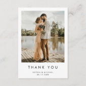 Eenvoudig modern fotohuwelijk bedankkaart (Voorkant)