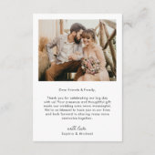 Eenvoudig modern fotohuwelijk bedankkaart (Achterkant)