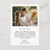 Eenvoudig modern fotohuwelijk bedankkaart (Achterkant)