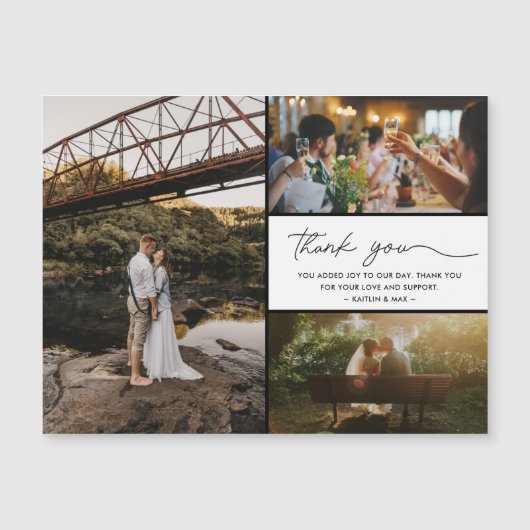 Eenvoudig modern fotohuwelijk bedankt (Voorkant)